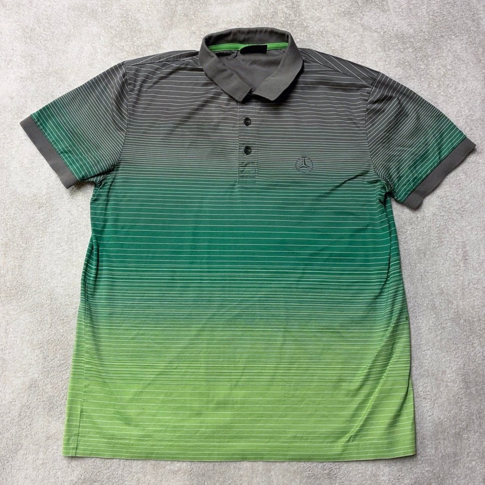Hugo Boss Mercedes Benz Polo Shirt Mens S/M? Modern Fit Gradient Ombre Stripe